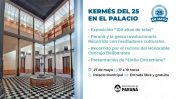 La kermés del 25 de Mayo se hará este sábado en el Palacio Municipal de Paraná