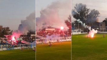 Hinchas arrojaron bengalas en el partido de Gimnasia de Concepción del Uruguay