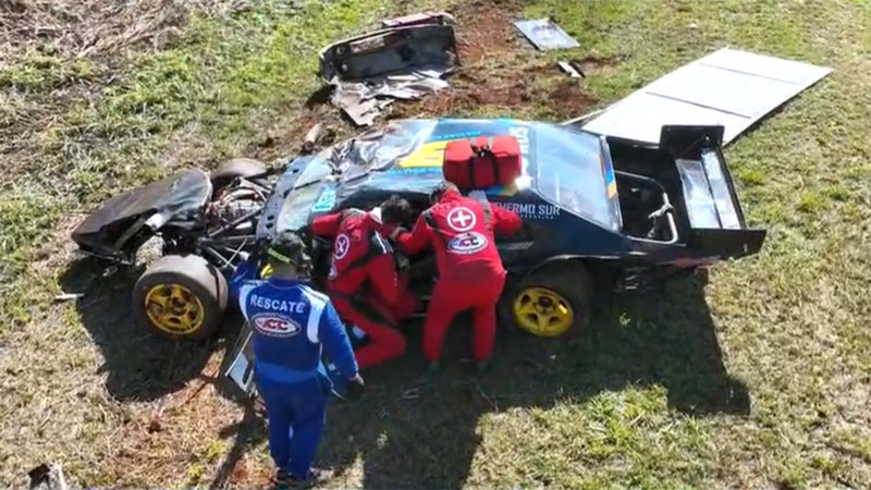 Impresionante accidente del hermano de Canapino en la final de TC Pista.