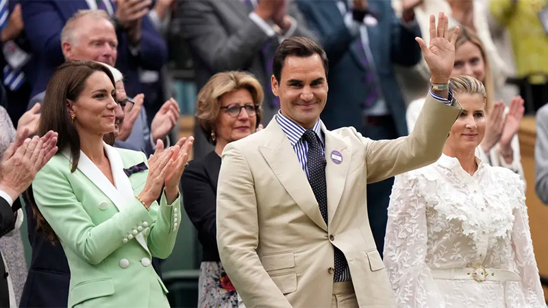 Roger Federer fue homenajeado en Wimbledon.