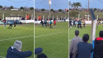 Video: hinchas agredieron a un árbitro en Concepción del Uruguay