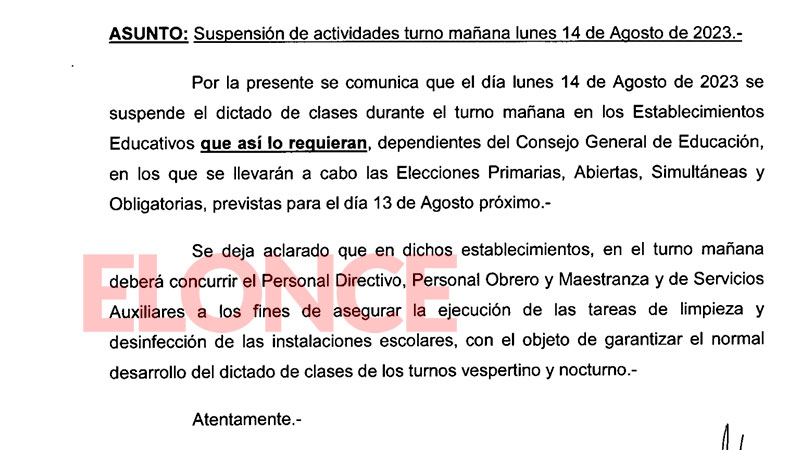 El Lunes 14 No Habrá Clases En El Turno Mañana En Escuelas Donde Se Vota Sociedad 6294