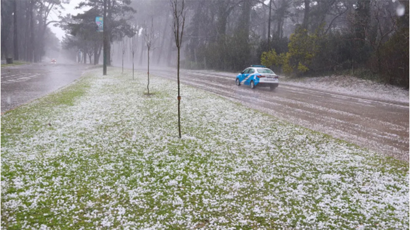 Cubierta de blanco, as&iacute; quedaron las calles de Gesell