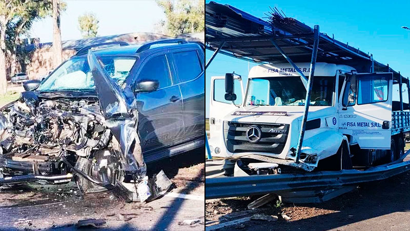 Camioneta y camión chocaron en cruce de rutas y hospitalizaron a un ...