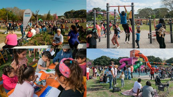 Vecinos de Paraná disfrutaron de la renovada plaza de las Mujeres Entrerrianas