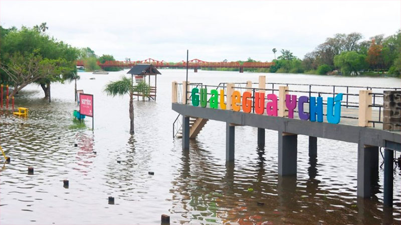 El río Gualeguaychú registró su pico y se aproxima al nivel de evacuación