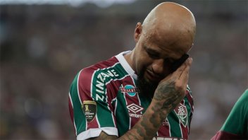 La emoción de Felipe Melo durante el transcurso de la final de Copa Libertadores: video