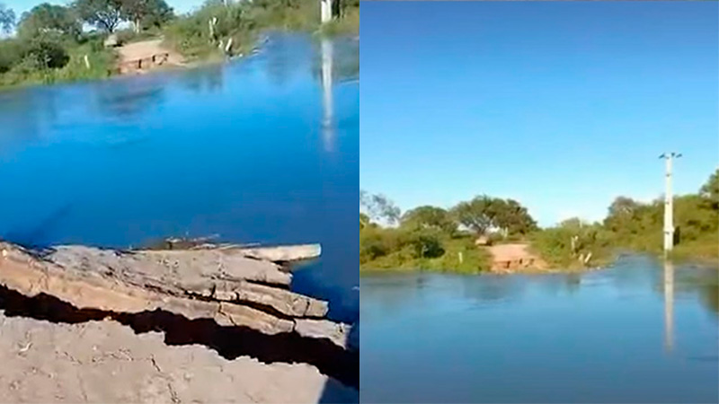 Se derrumbó un puente por la crecida el río Paraná