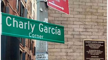 Charly García, agradecido por la esquina de Nueva York que lleva su nombre