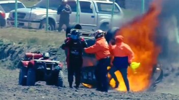 Dramático vuelco e incendio en la Copa Abarth Argentina: video