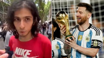 El joven que pide que le saquen el Mundial a Argentina y acusa a Messi de ladrón: video