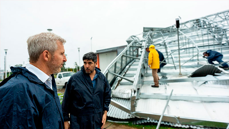 Frigerio recorrió las zonas afectadas por el fuerte temporal en Villaguay