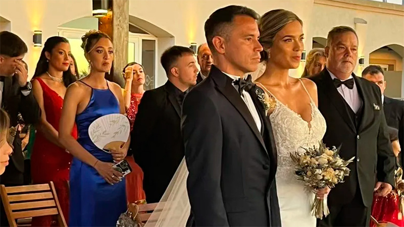 Romanela Amato y Javier Saviola celebraron su boda con una exclusiva fiesta