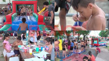 Con juegos de agua y merienda, niños disfrutaron de jornada solidaria