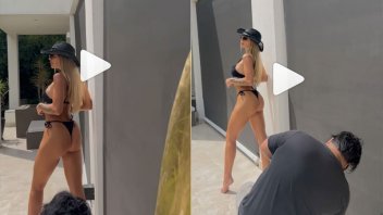 En un video, mostró el back de sus fotos con muy poca ropa