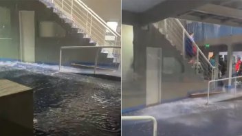 Video: inundación en la sede de Racing en Avellaneda por el temporal