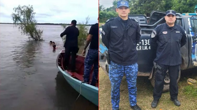 Policías salvaron a tres mujeres que casi mueren ahogadas en el río Paraná