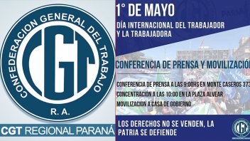 La CGT de Paraná realizará una marcha por el Día del Trabajador