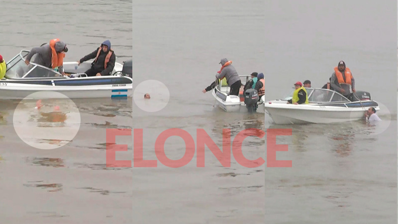 Video: así rescataron al hombre que se arrojó al río en la costanera de Paraná