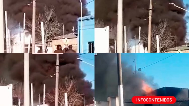 Video: una camioneta se incendió y las llamas se propagaron a una vivienda