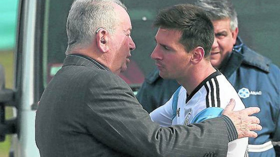 Messi y Don Julio durante el Mundial de Brasil