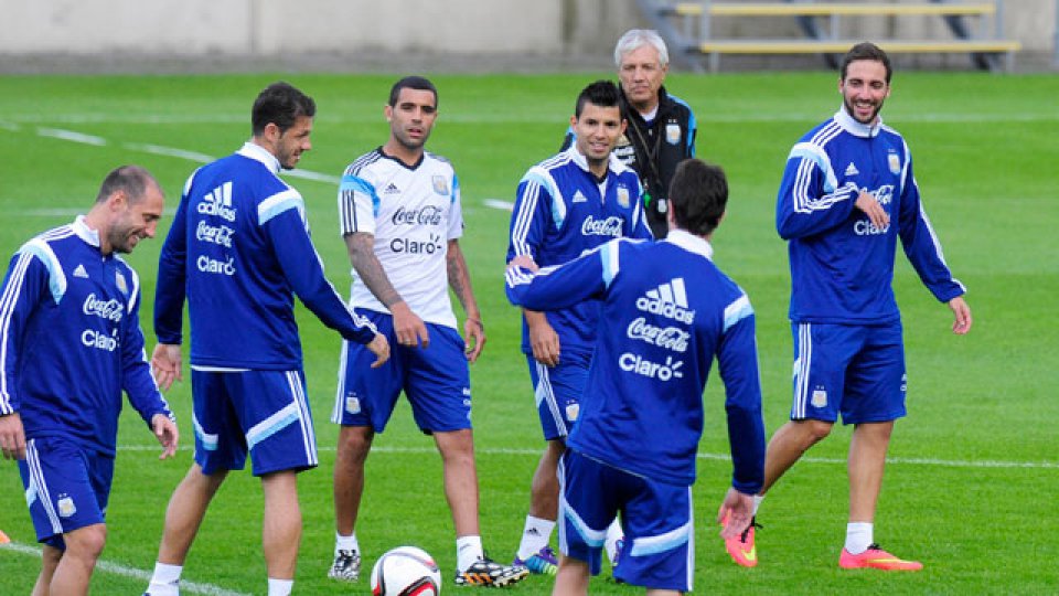 Entrenamiento de la selecci&oacute;n argentina en D&uuml;sseldorf.