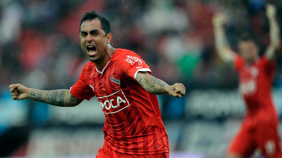 Montenegro celebra su gol ante San Lorenzo.