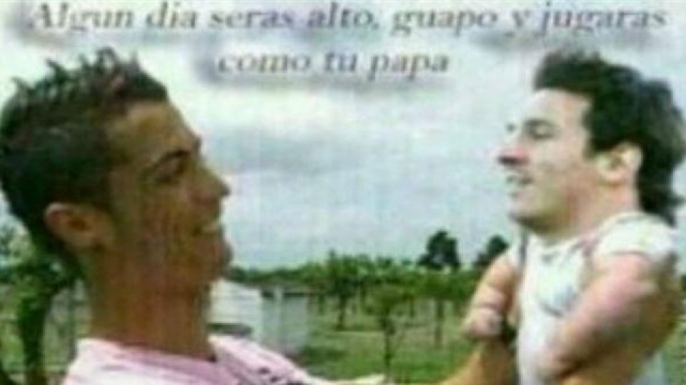 Aparecieron los afiches madrilistas contra el Barcelona y Messi.