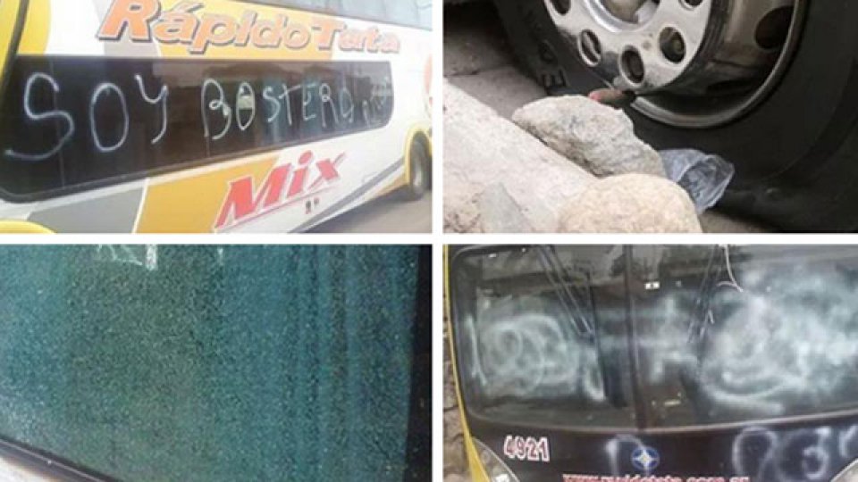 Agredieron el micro que transporta al plantel Decano en Catamarca.