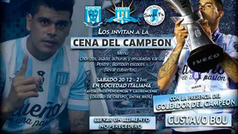 Gustavo Bou compartirá este sábado una cena en Crespo.