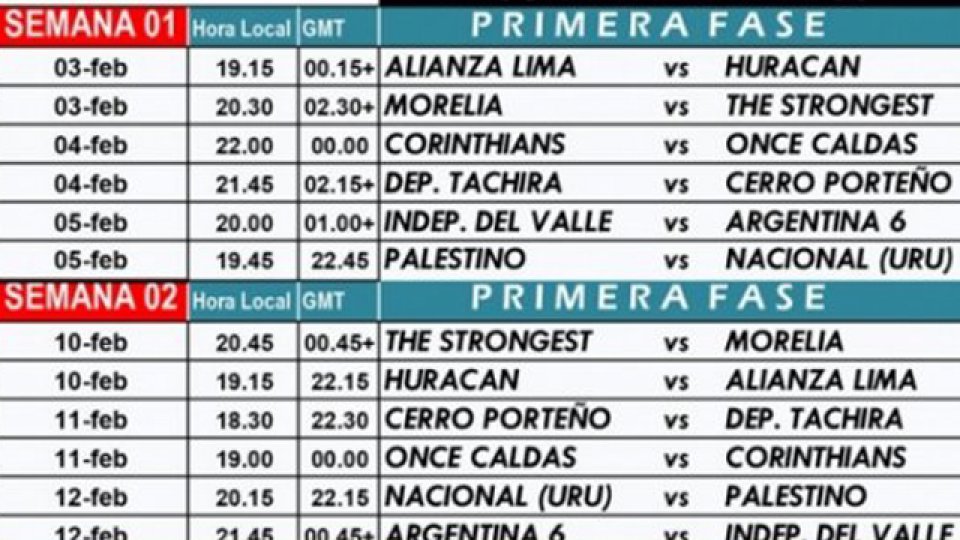 Primera fase de la Copa Libertadores.