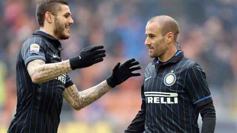 Así festejaron los goleadores de Inter.