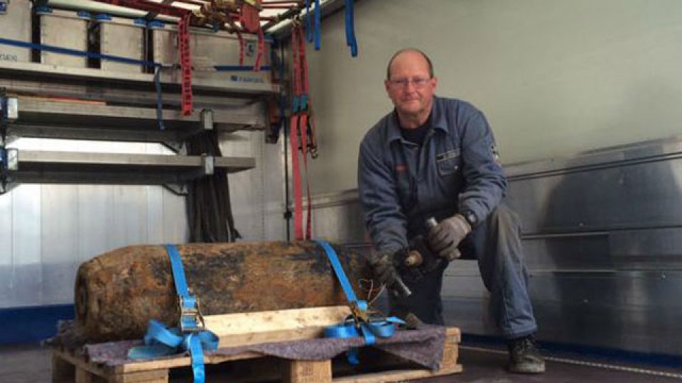 Las obras en el estadio del Dortmund donde encontraron la bomba sin detonar.