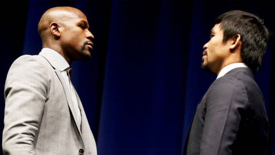 Mayweather y Pacquiao tuvieron su primer cara a cara.