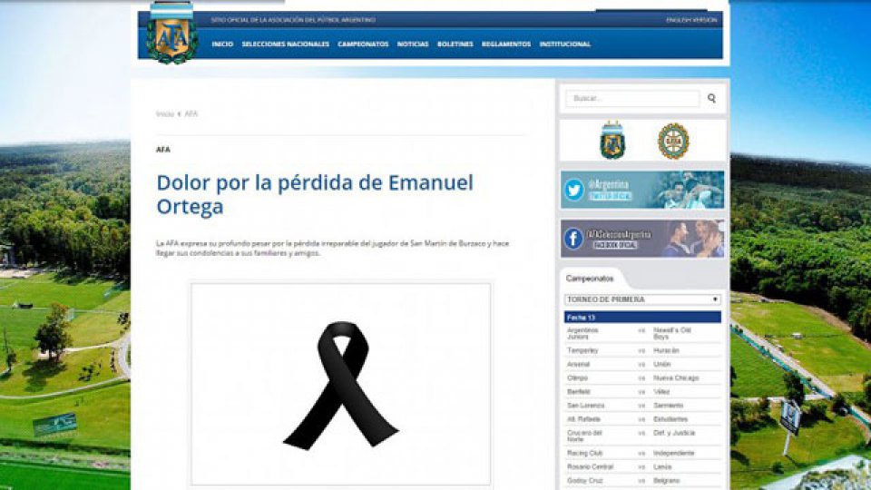 El comunicado de AFA en su página oficial.