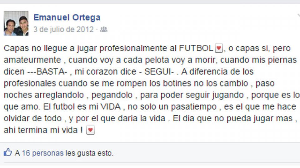 El conmovedor mensaje que hace tres años escribió en las redes sociales.