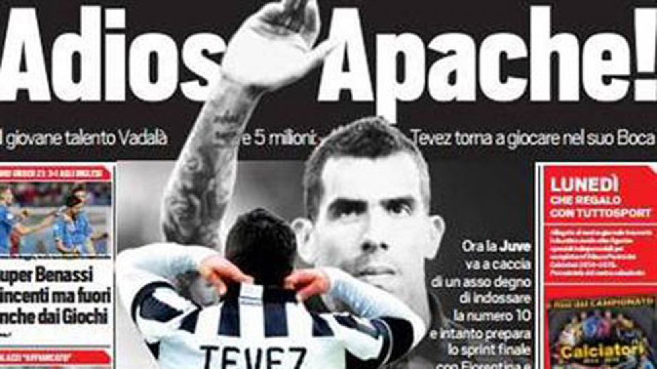 La repercusión en Italia del regreso de Tevez a Boca.