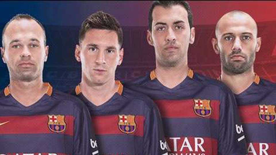 Iniesta, Messi, Busquets y Mascherano, los cuatro capitanes del Barcelona.
