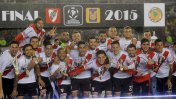 El plantel de River festejó la obtención de la Copa Libertadores