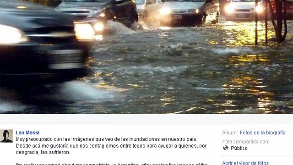 El mensaje de Messi sobre las inundaciones: "Estoy muy preocupado".