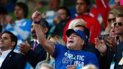 Mundial de Rugby: Diego Maradona acompañó a Los Pumas