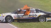 Top Race: El auto de Mauro Giallombardo se prendió fuego en plena recta