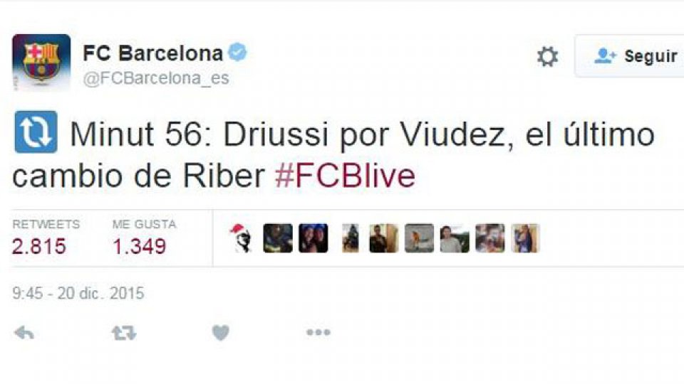 Barcelona se equivocó y puso que se enfrentaba a "Riber".