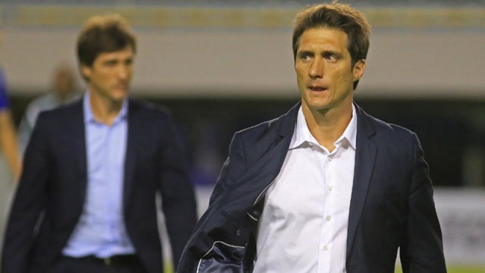 El DT de Boca, durante el encuentro ante Racing.