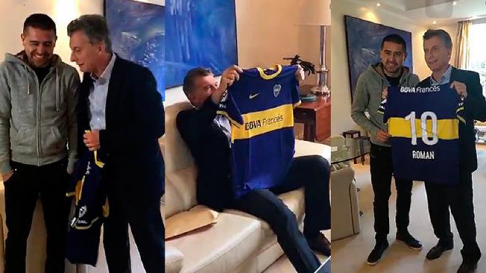Riquelme y Macri nuevamente juntos, esta vez en la Quinta de Olivos.