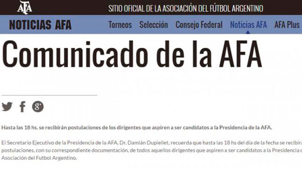 Segura contradijo comunicado de AFA sobre elecciones.