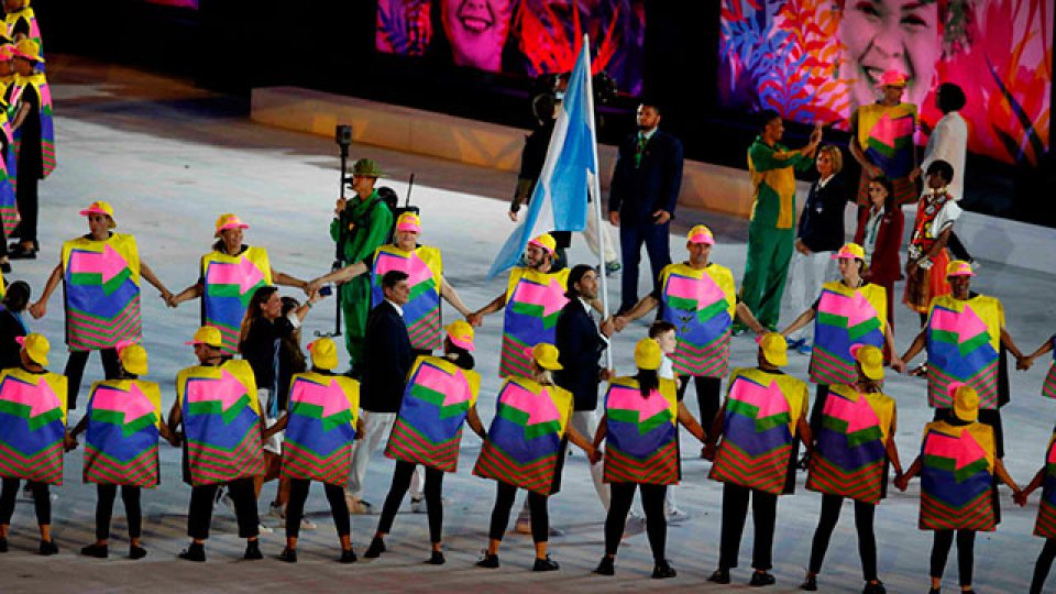 El desfile de la delegación argentina.