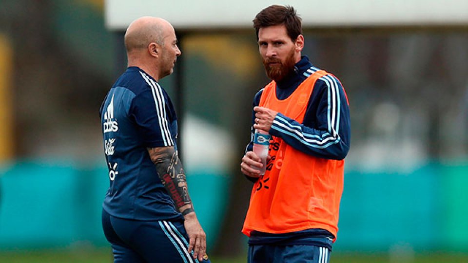 Sampaoli y Messi.