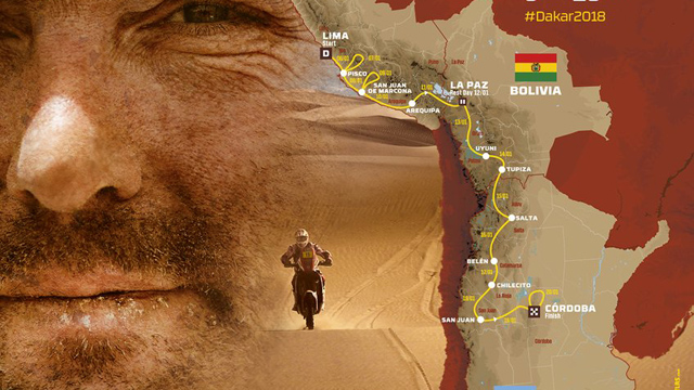 Así es la ruta del Dakar 2018.