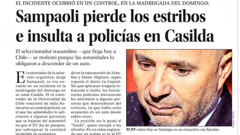 El DT del seleccionado argentino de fútbol tuvo un altercado con policías. El DT del seleccionado argentino de fútbol tuvo un altercado con policías.